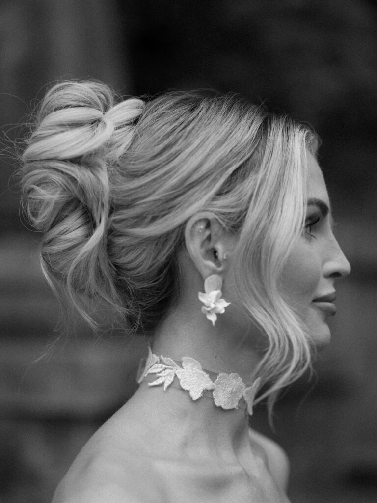 Classic bridal beauty portrait at The Swan House Atlanta with editorial wedding styling