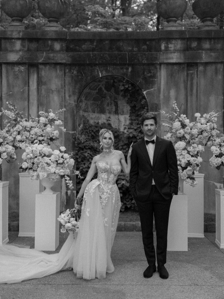 Swan House wedding editorial ceremony design at The Swan House Atlanta Georgia black and white wedding photography