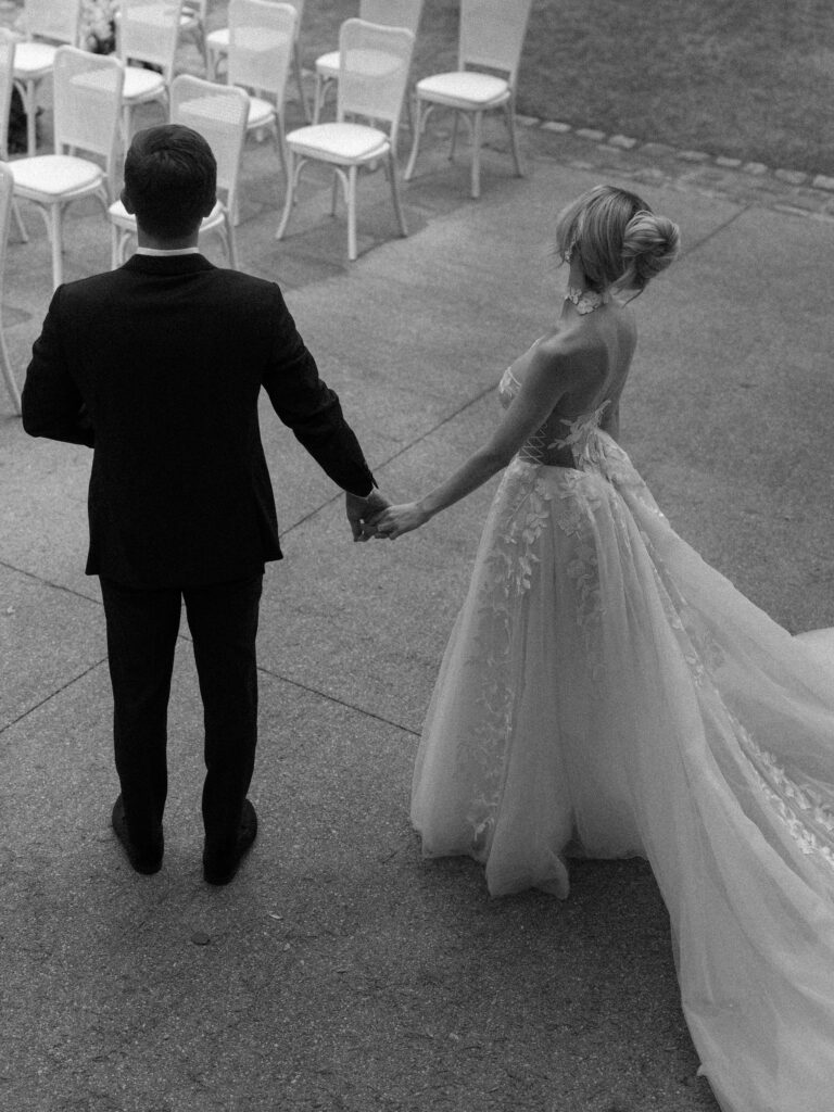 Romantic couple portrait at The Swan House Atlanta with timeless wedding photography